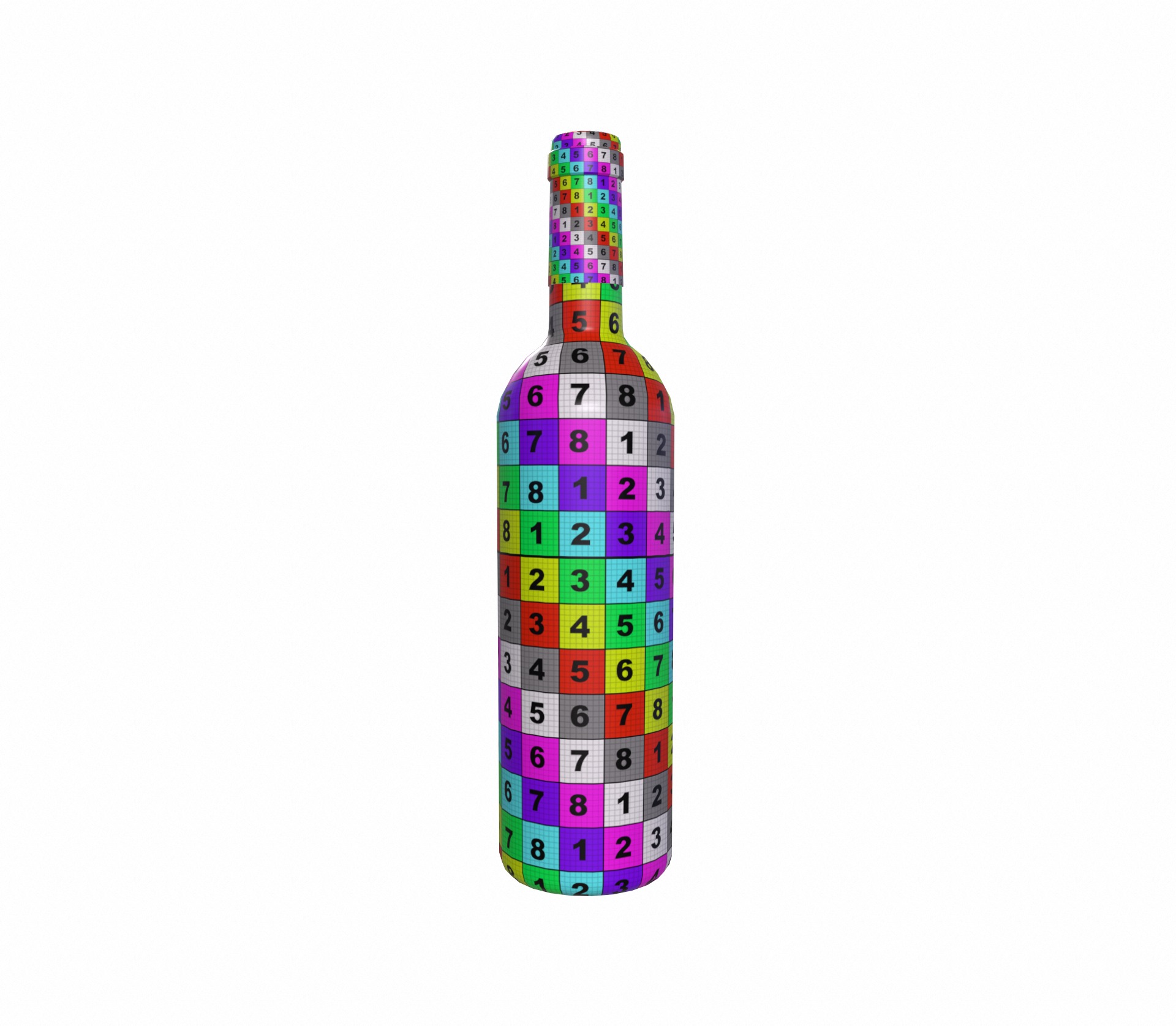 White wine bottle 3D model_17