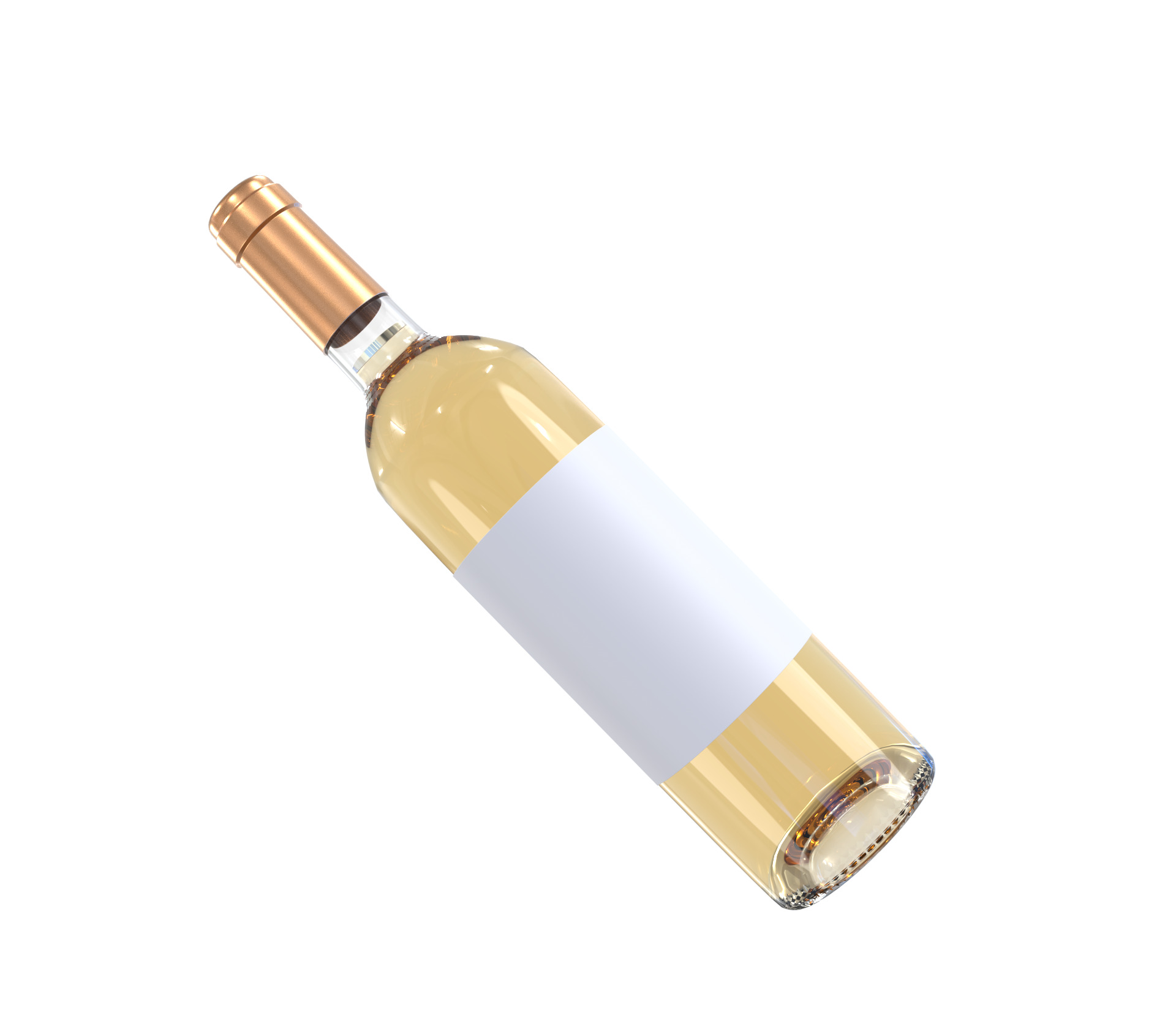 White wine bottle 3D model_6