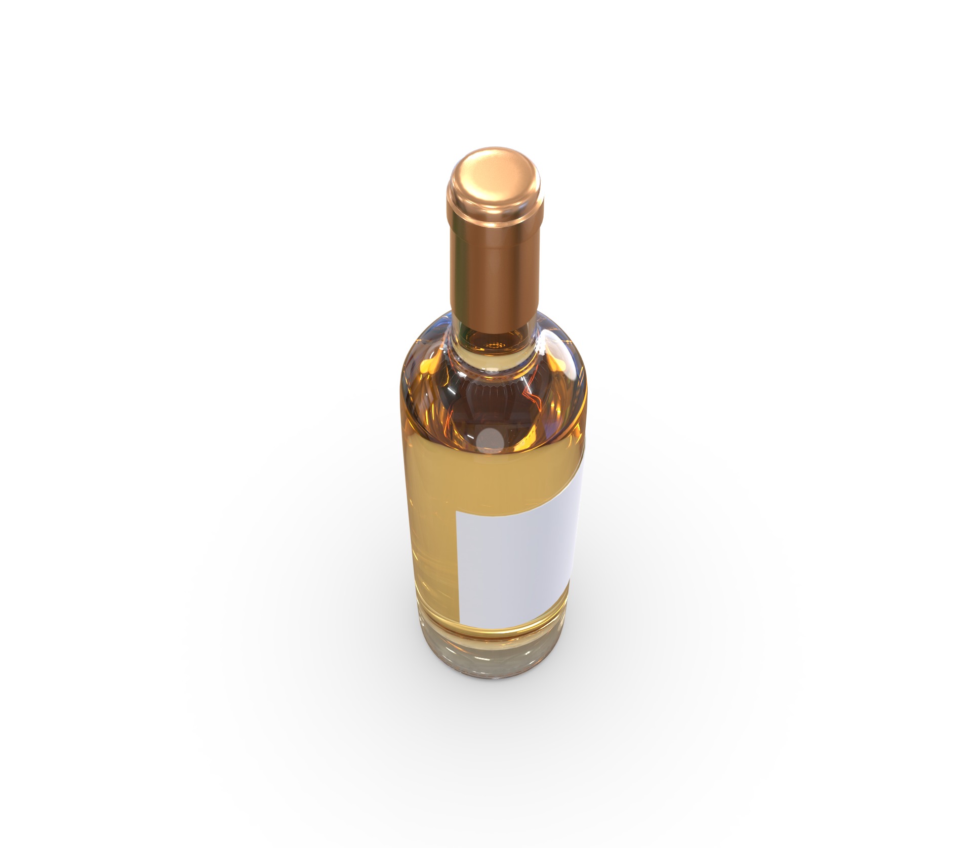 White wine bottle 3D model_5