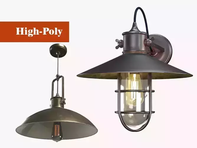 street lamp version 1 street lamp version 2  high-poly textured  3D Model Collection