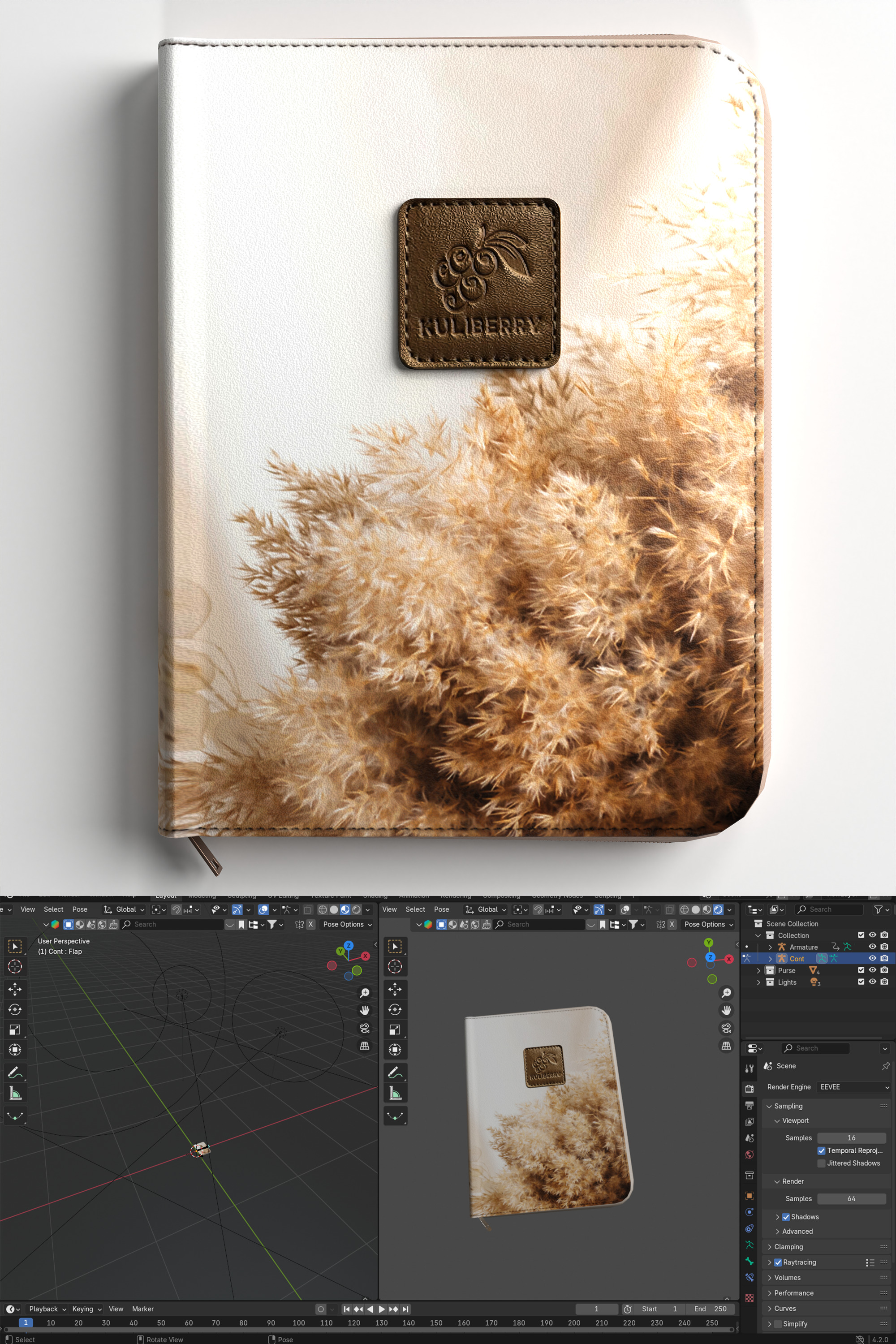 High Quality 3D Purse Model   Realistic Handbag for Rendering  Low-poly 3D model_4