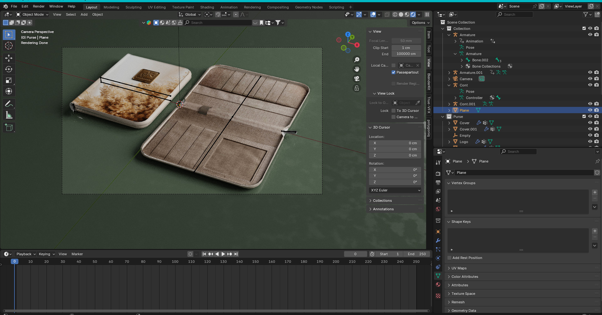 High Quality 3D Purse Model   Realistic Handbag for Rendering  Low-poly 3D model_5