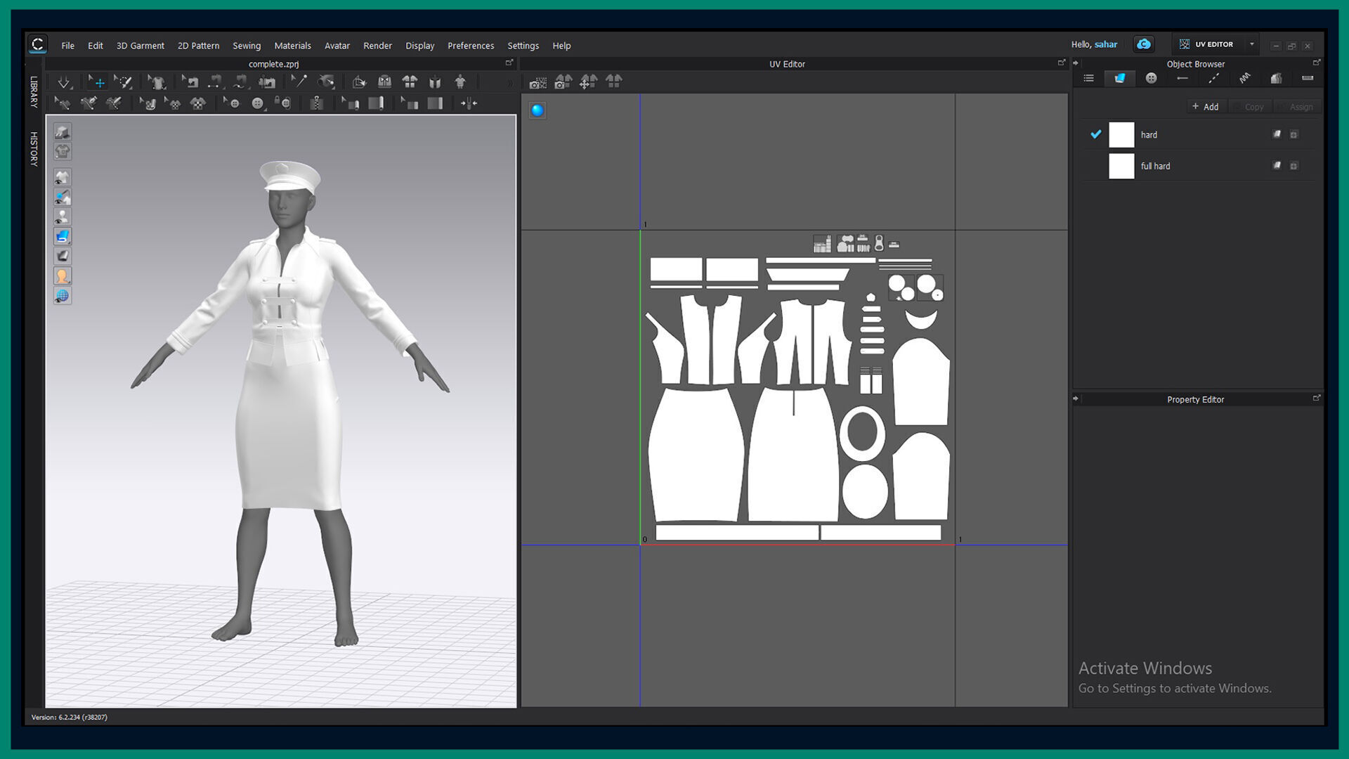 female sailor uniform with texture 3D model_8