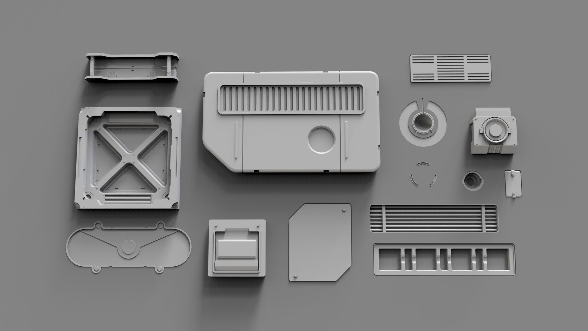 Sci fi trim sheets 5 3D model_8