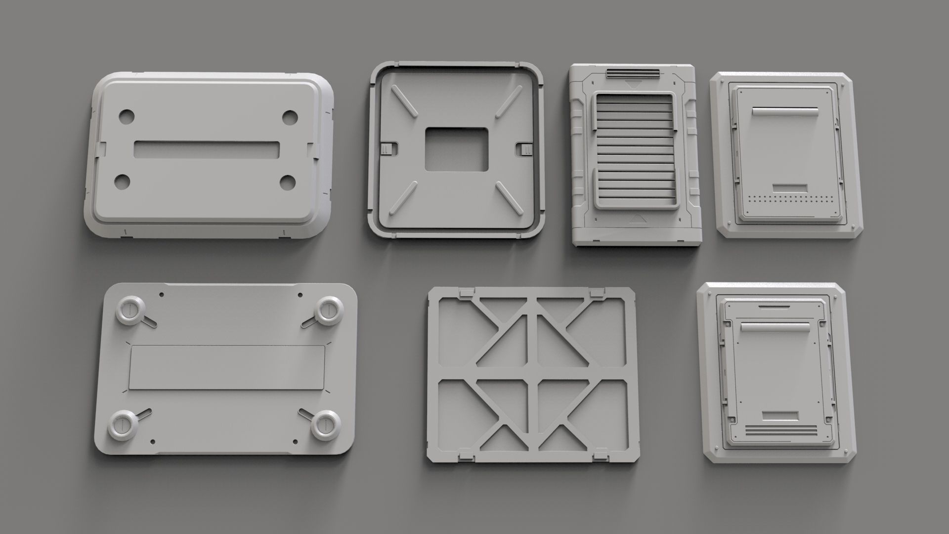 Sci fi trim sheets 5 3D model_1
