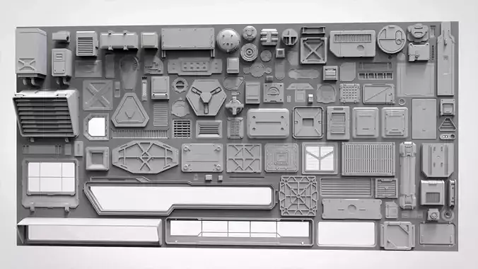 Sci fi trim sheets 5 3D model