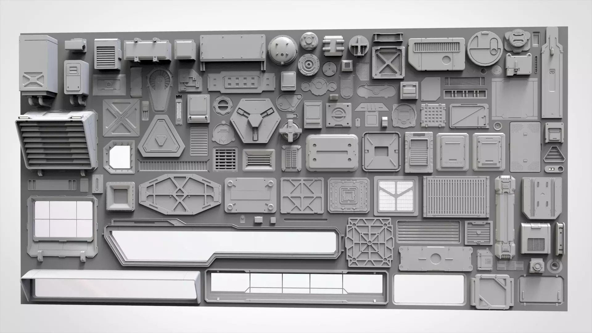 Sci fi trim sheets 5 3D model_0