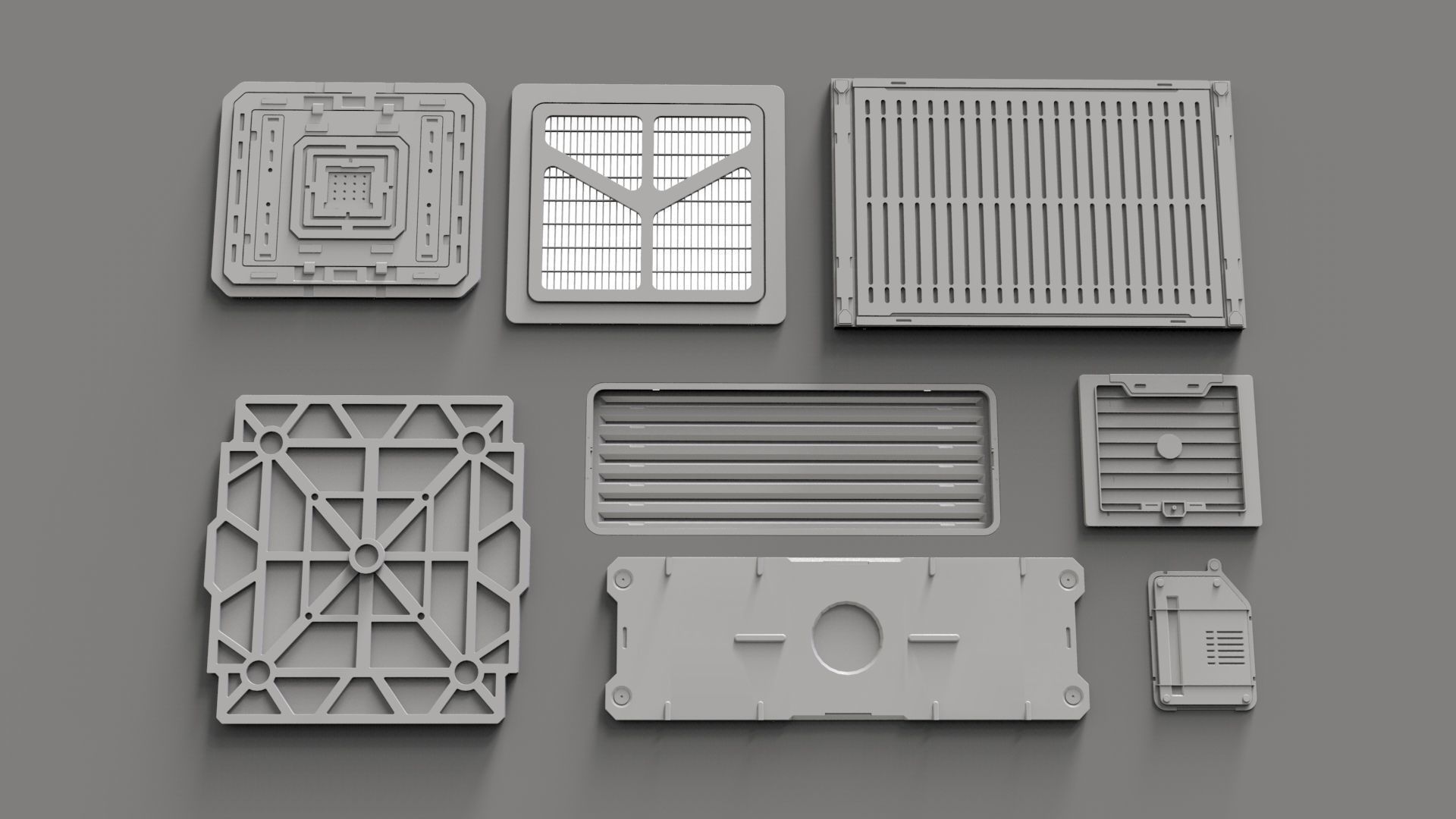 Sci fi trim sheets 5 3D model_2