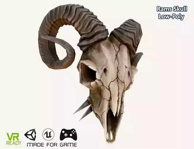 Low-Poly Rams Skull Low-poly 3D model