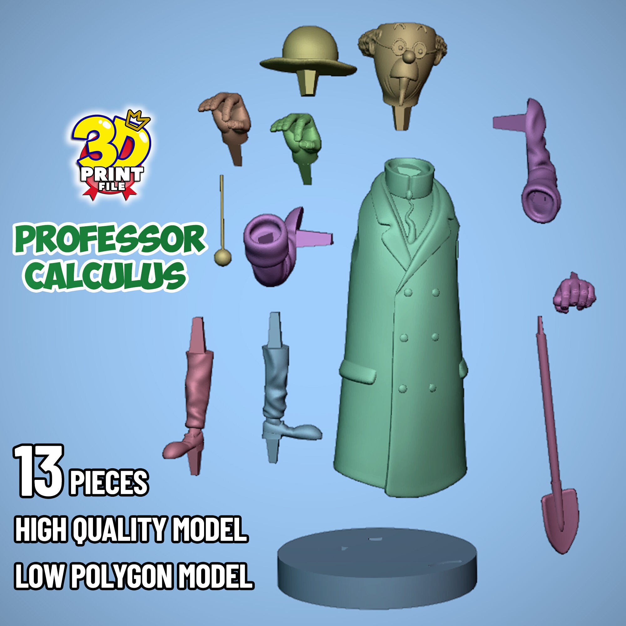 Professor Calculus 3D model 3D print model_8