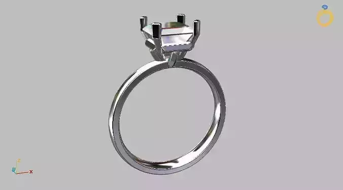 Square Gem Solitaire Ring