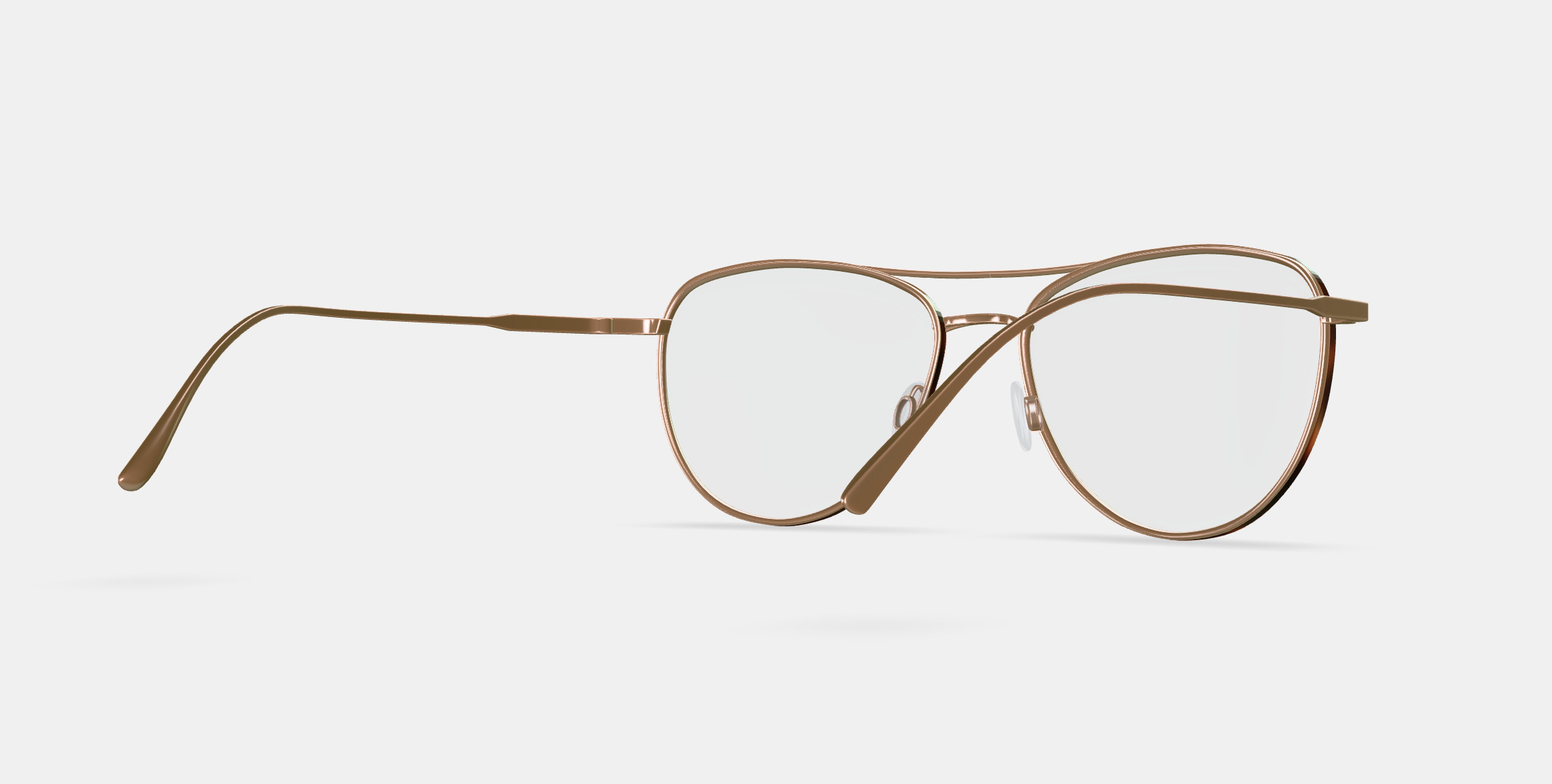 Sanaa Eyeglasses in Polished Gold with Oak Barrel 3D model_6