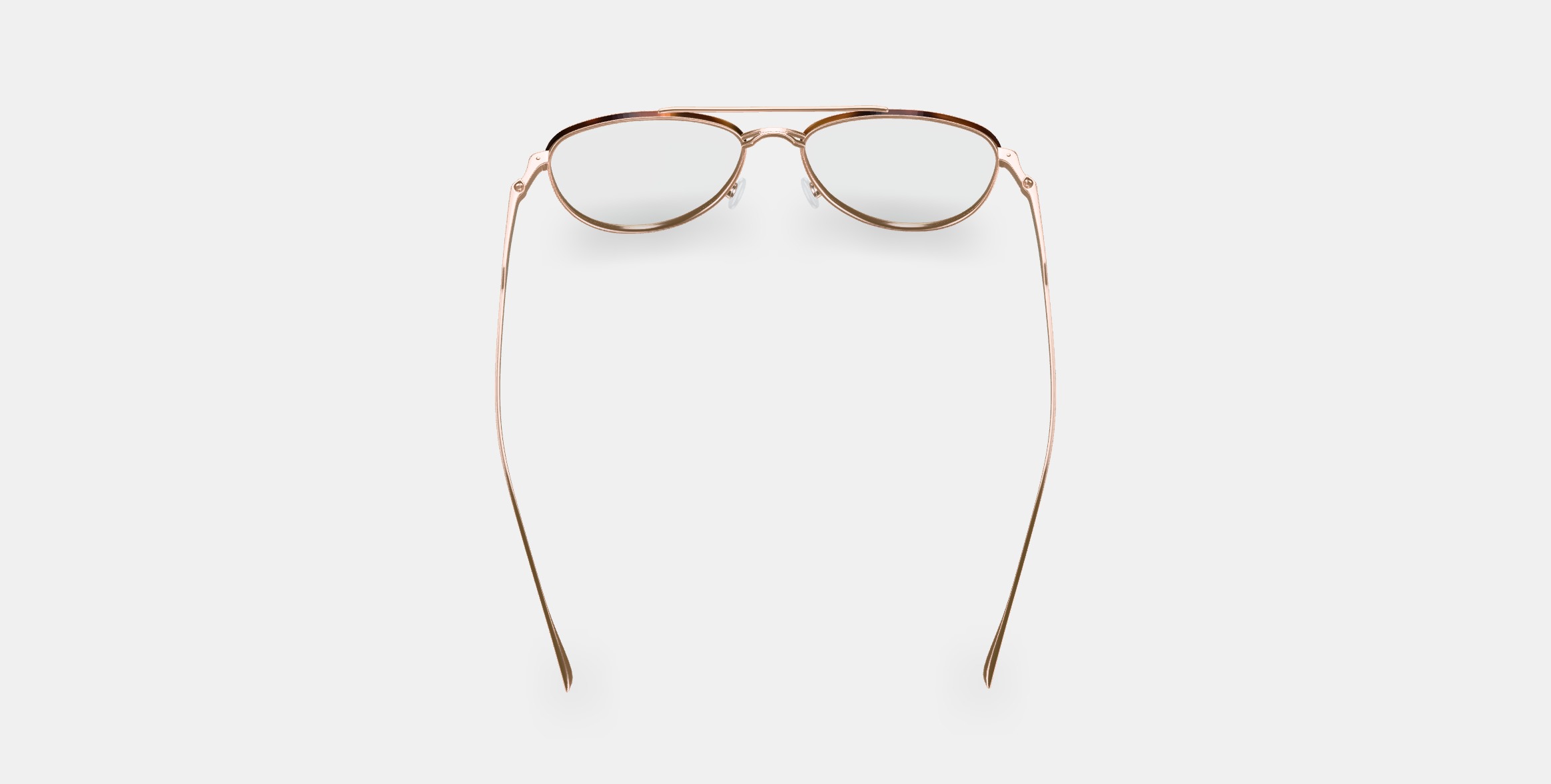 Sanaa Eyeglasses in Polished Gold with Oak Barrel 3D model_2