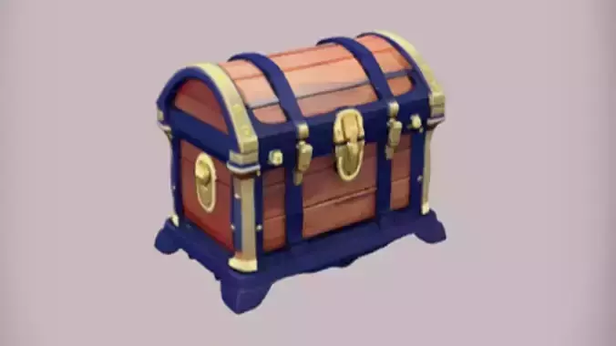 wooden treasure chest with metal accents