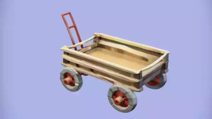 wooden cart with hay
