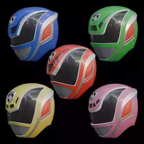 Power Rangers SPD Dekaranger Bundle Wearable Cosplay Helmet 3D print model