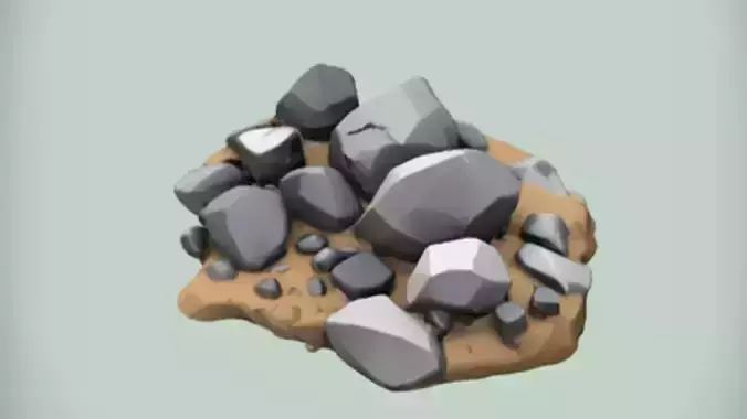 Pile of polygonal rock