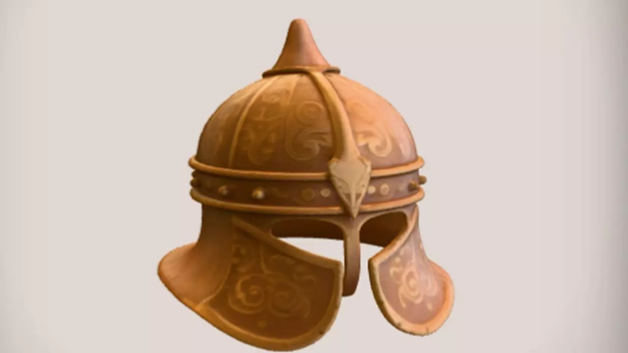 ornate medieval helmet 3D model_0