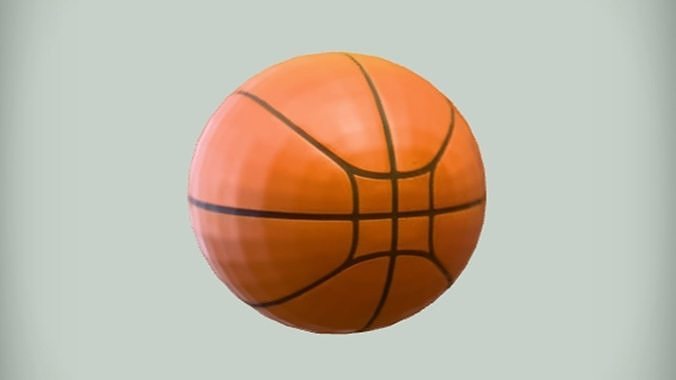 Orange basketball with black stripes 3D model