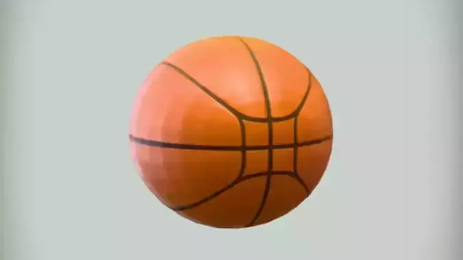 Orange basketball with black stripes