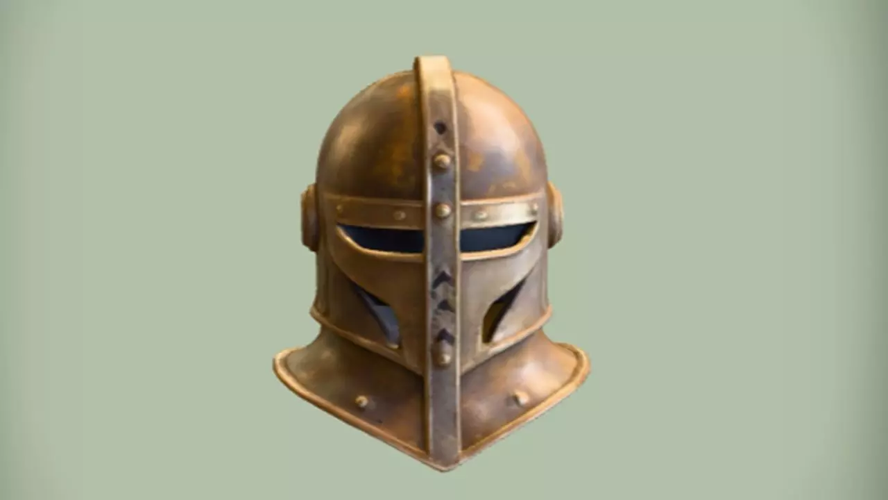 Medieval knight helmet 3D model_0