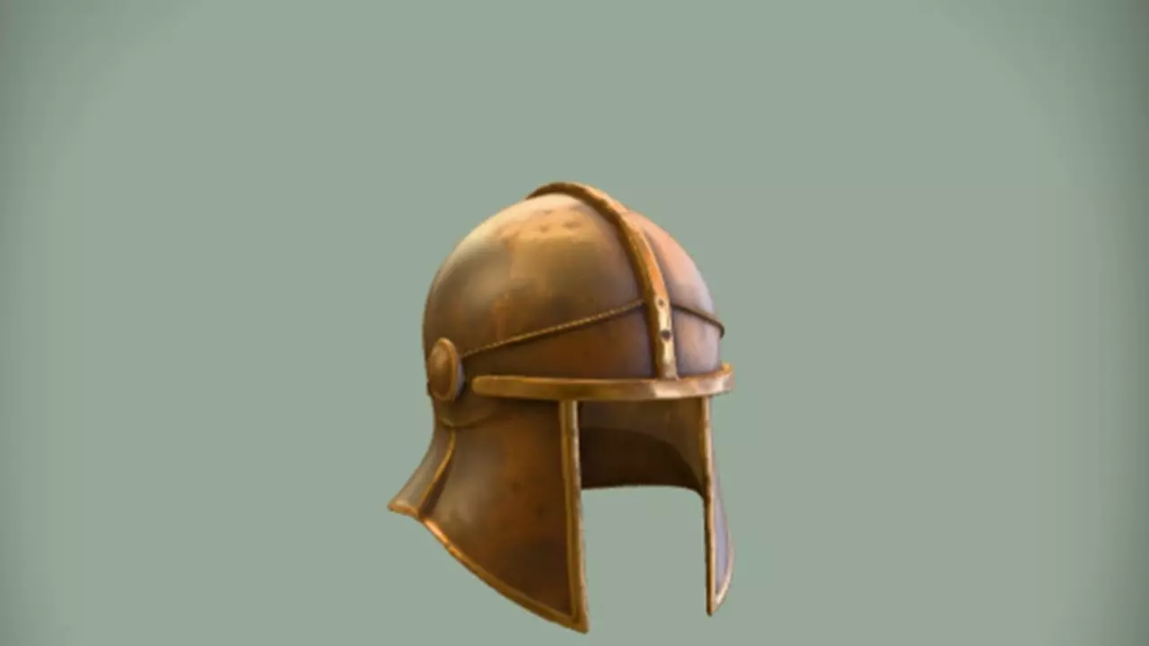 medieval helmet 3D Game Ready Model 3D model_0