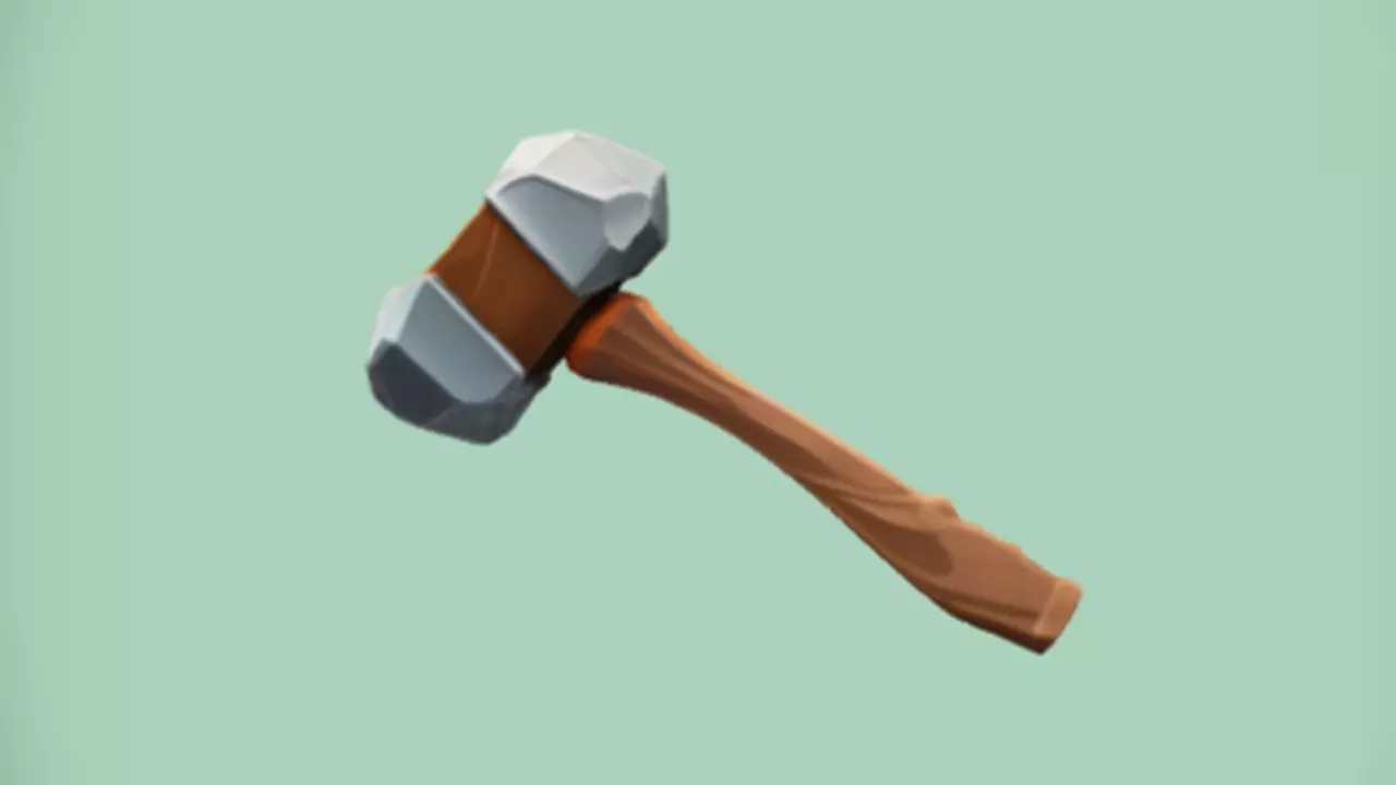 blocky hammer with crystal head 3D model