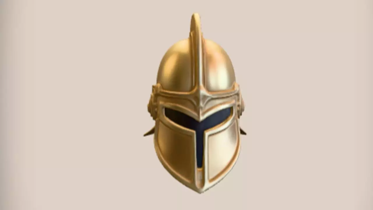 Ancient style brass helmet 3D model_0