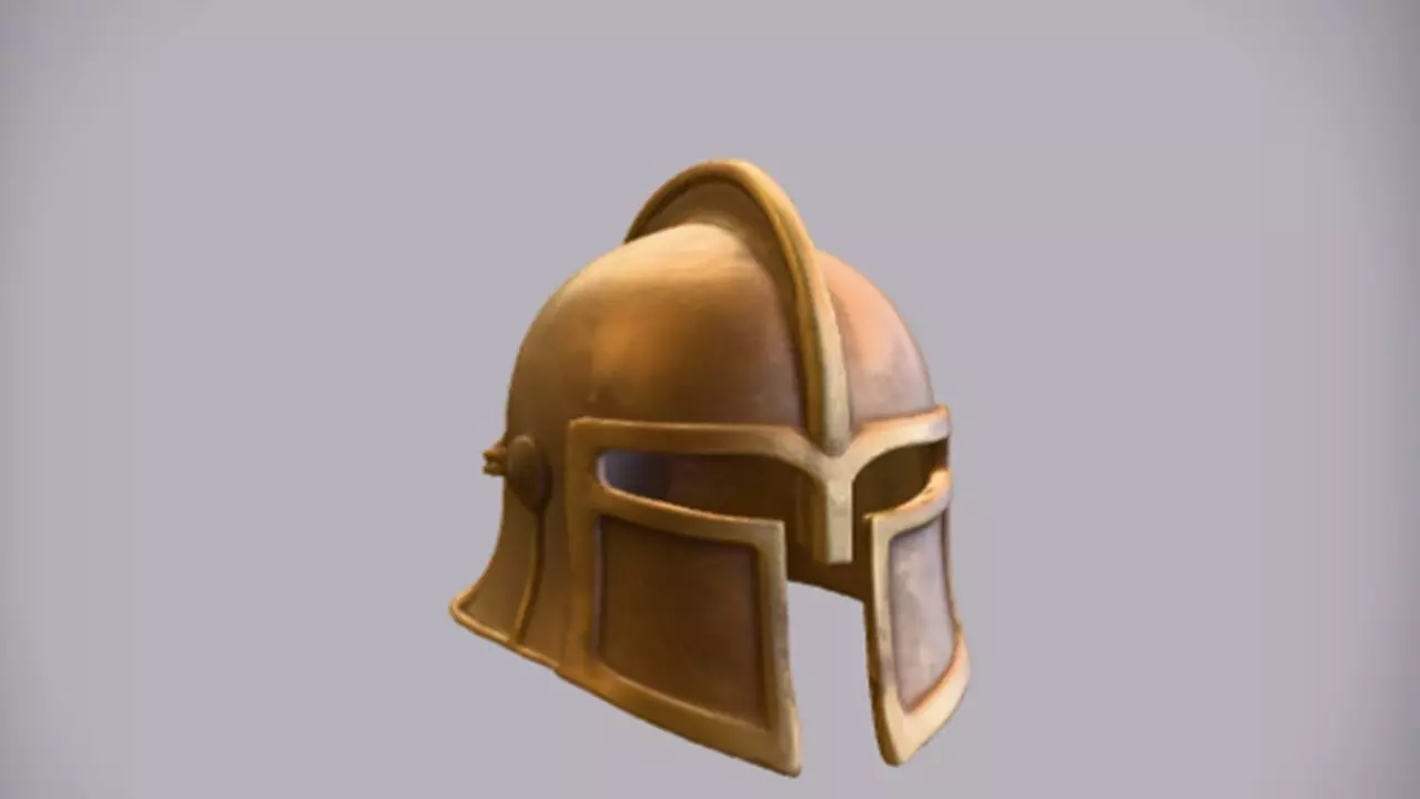 ancient warrior helmet 3D model_0