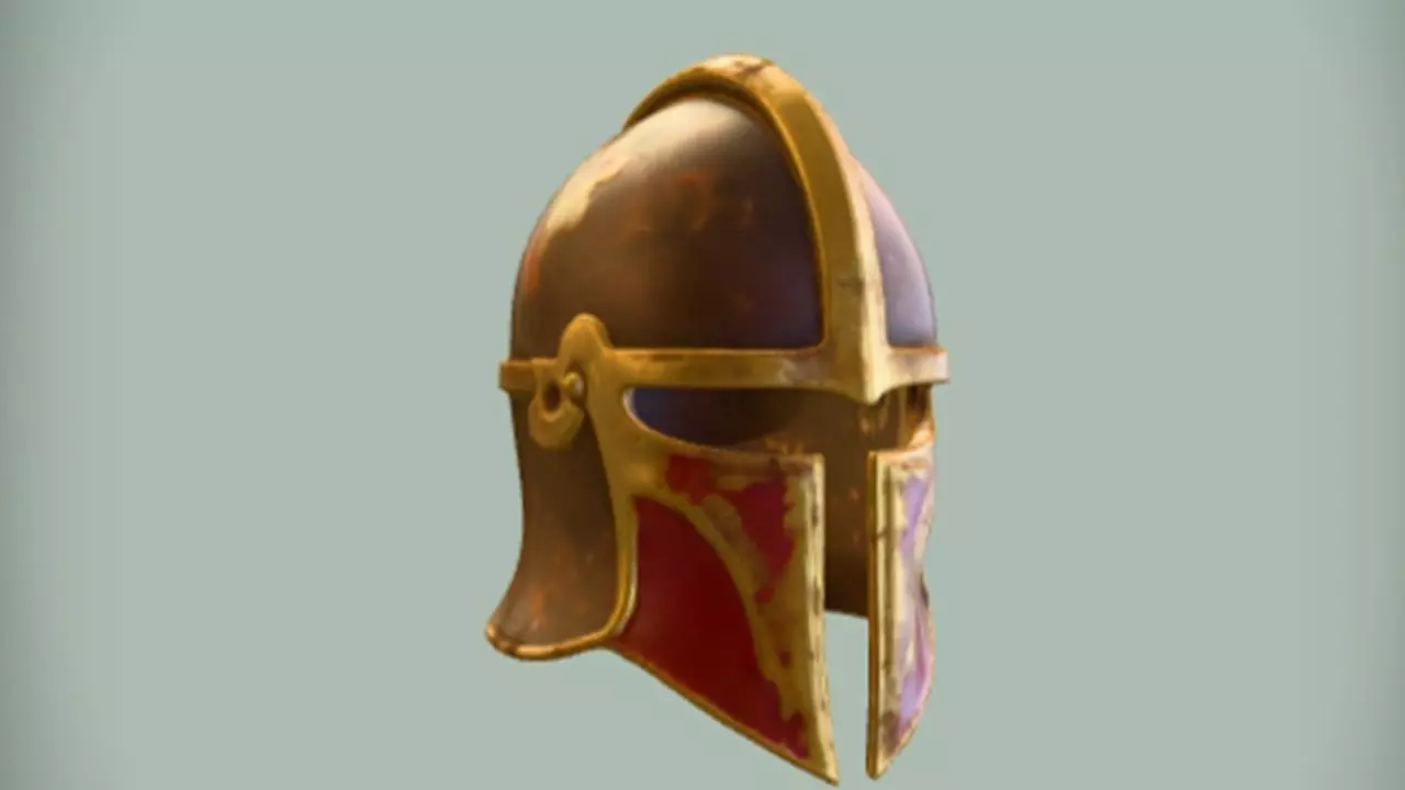 Ancient warrior helmet 3D model_0