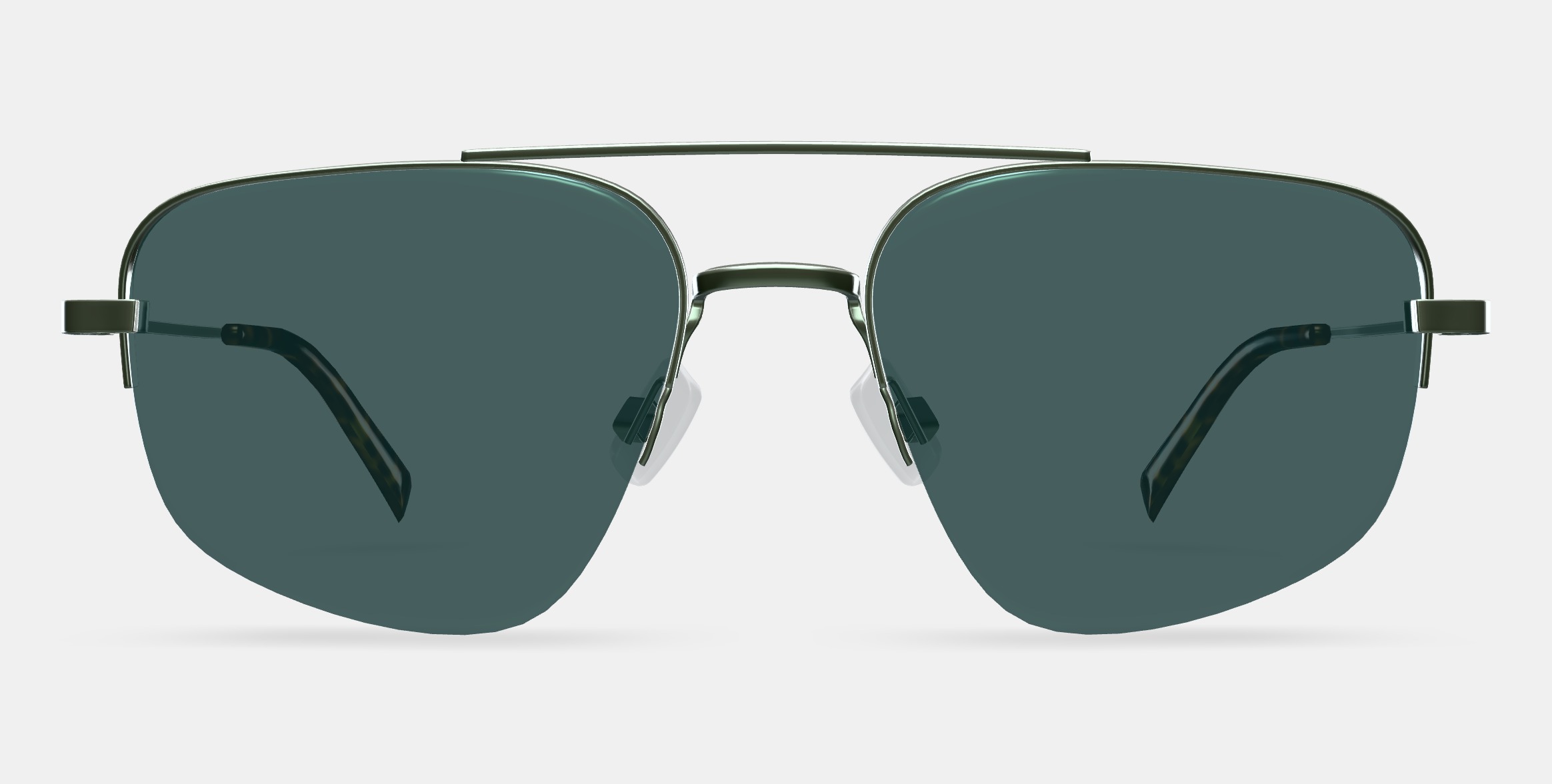 Julio Sunglasses in Polished Silver 3D model_12