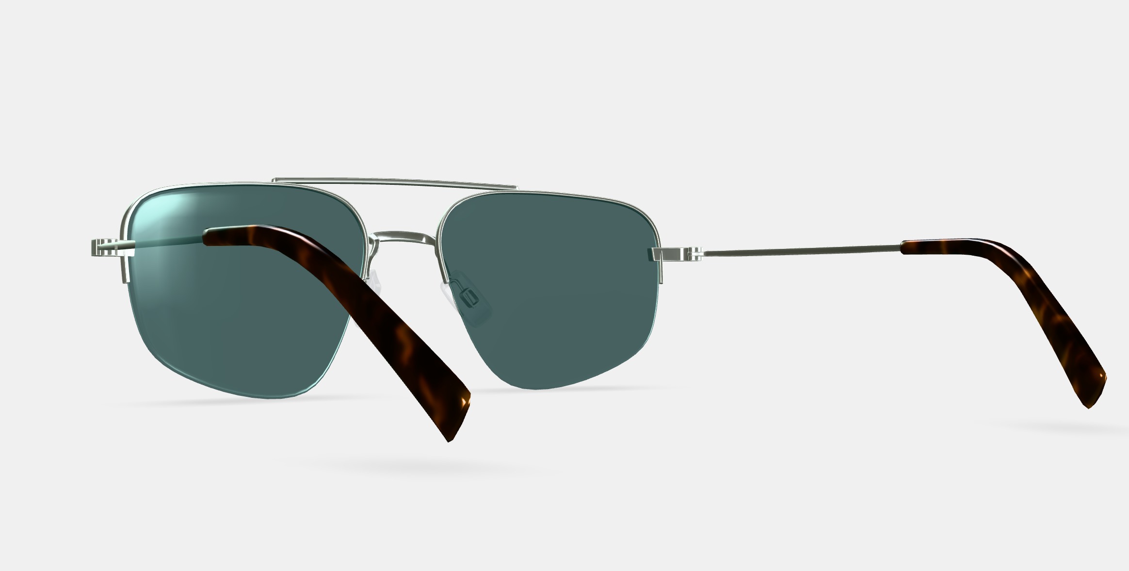 Julio Sunglasses in Polished Silver 3D model_3