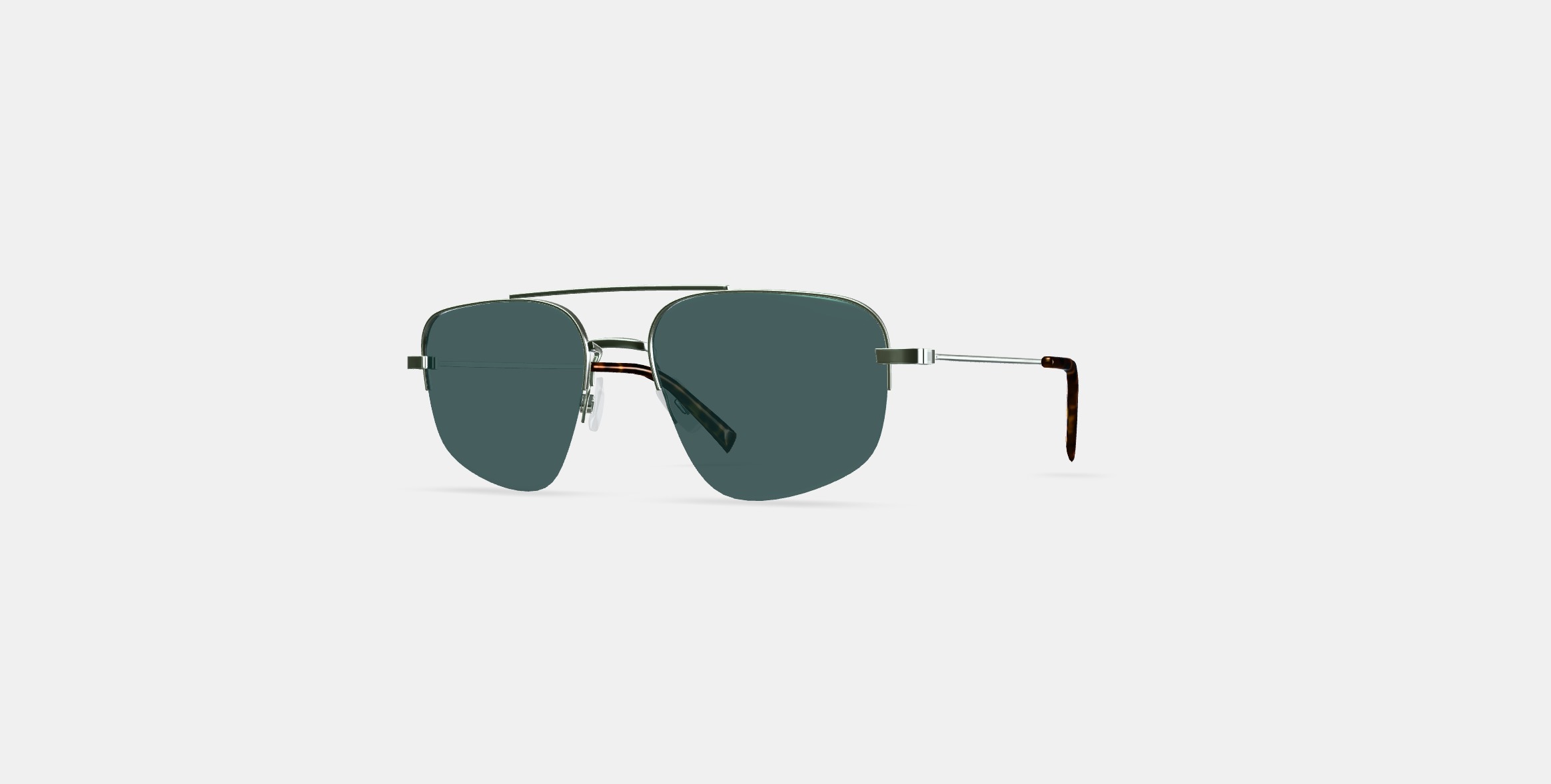 Julio Sunglasses in Polished Silver 3D model_11
