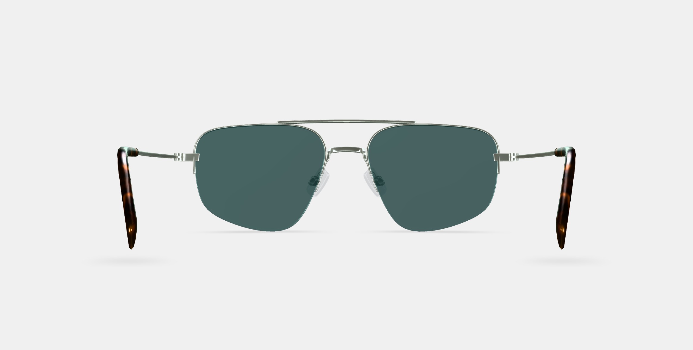 Julio Sunglasses in Polished Silver 3D model_15