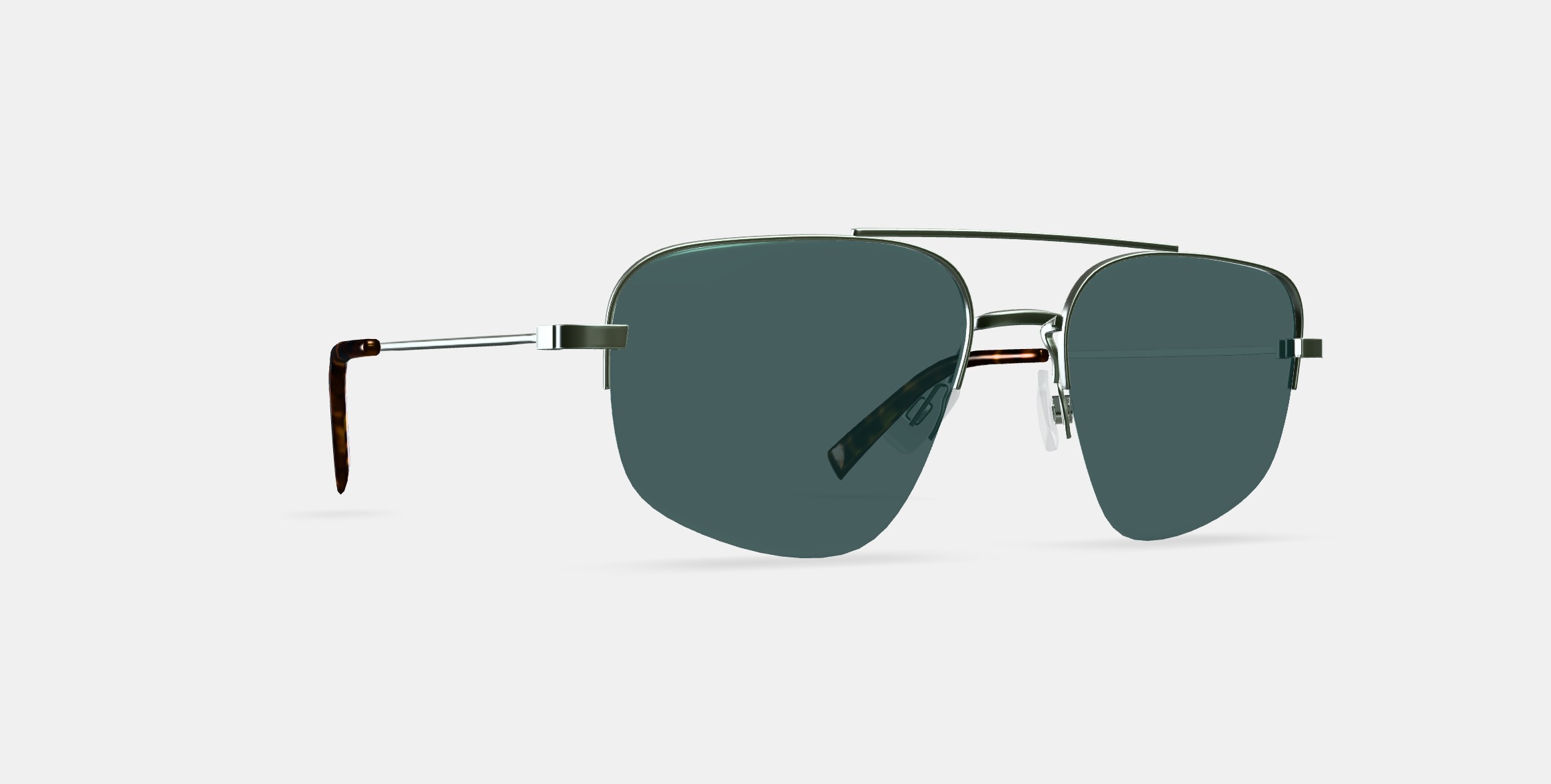 Julio Sunglasses in Polished Silver 3D model_9