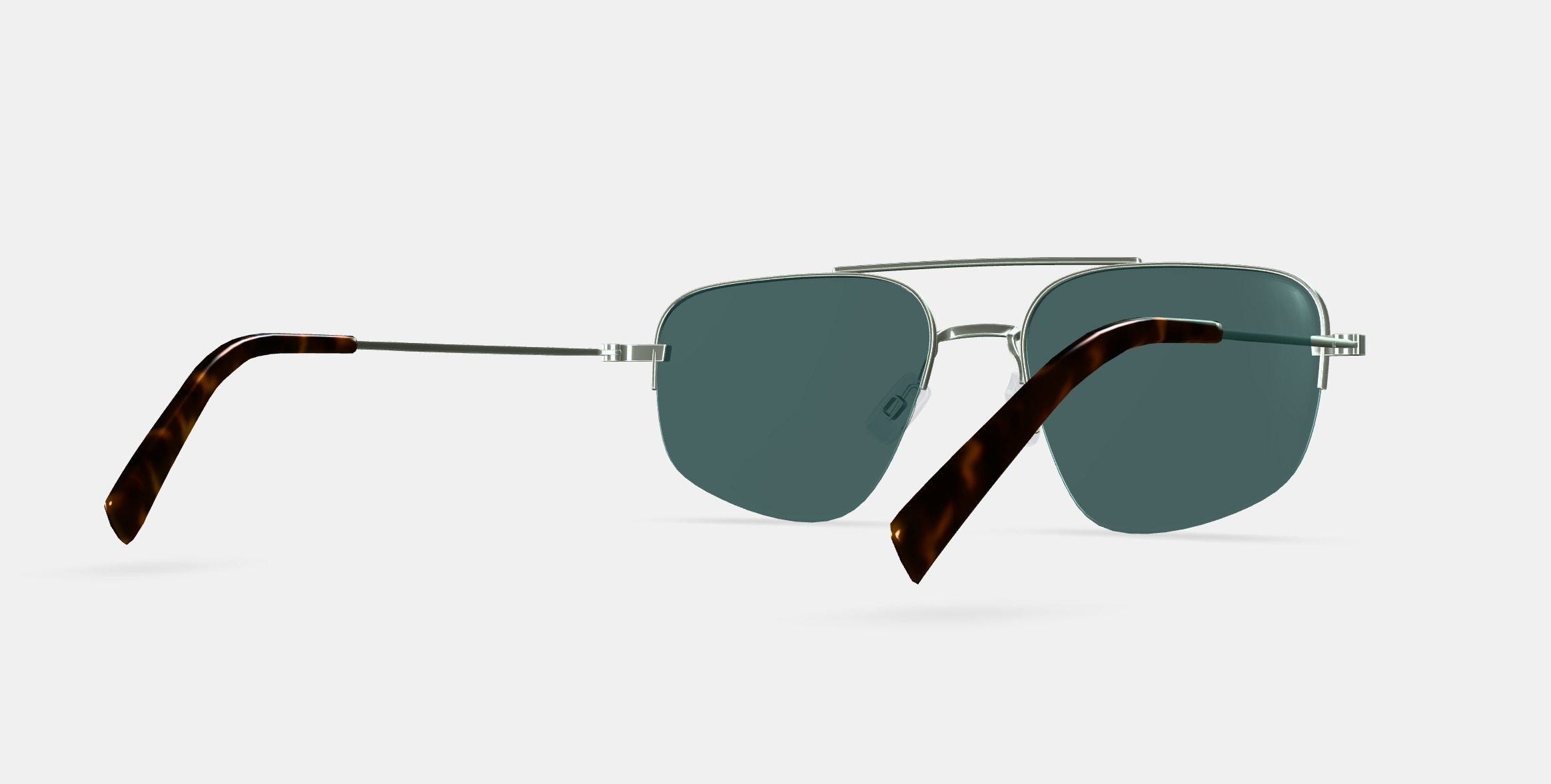 Julio Sunglasses in Polished Silver 3D model_6
