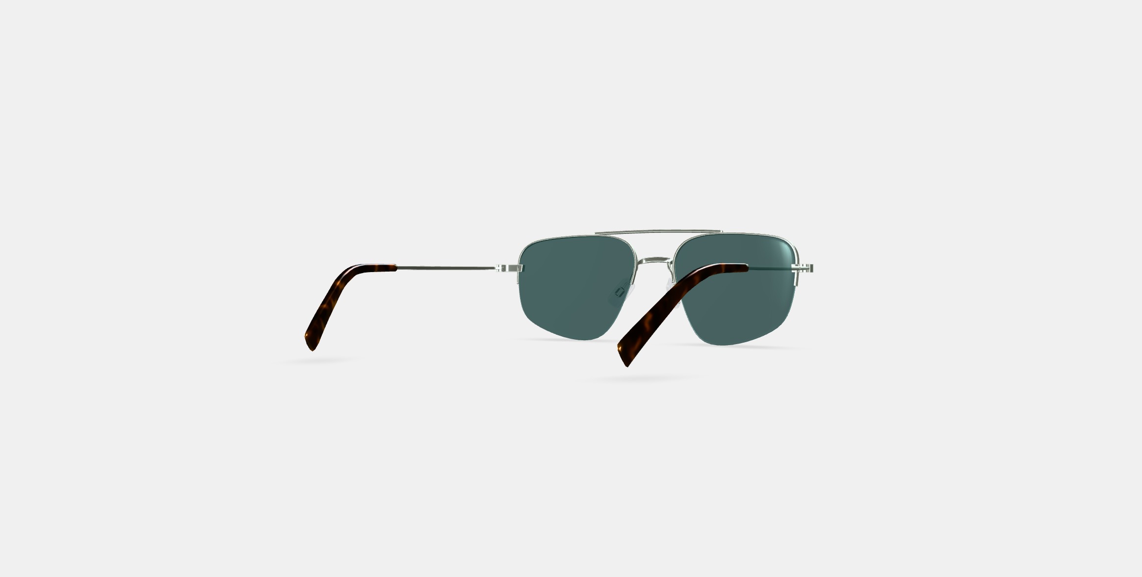 Julio Sunglasses in Polished Silver 3D model_5
