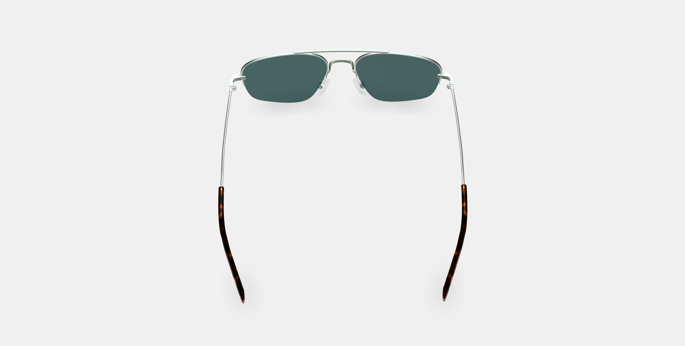 Julio Sunglasses in Polished Silver 3D model_2