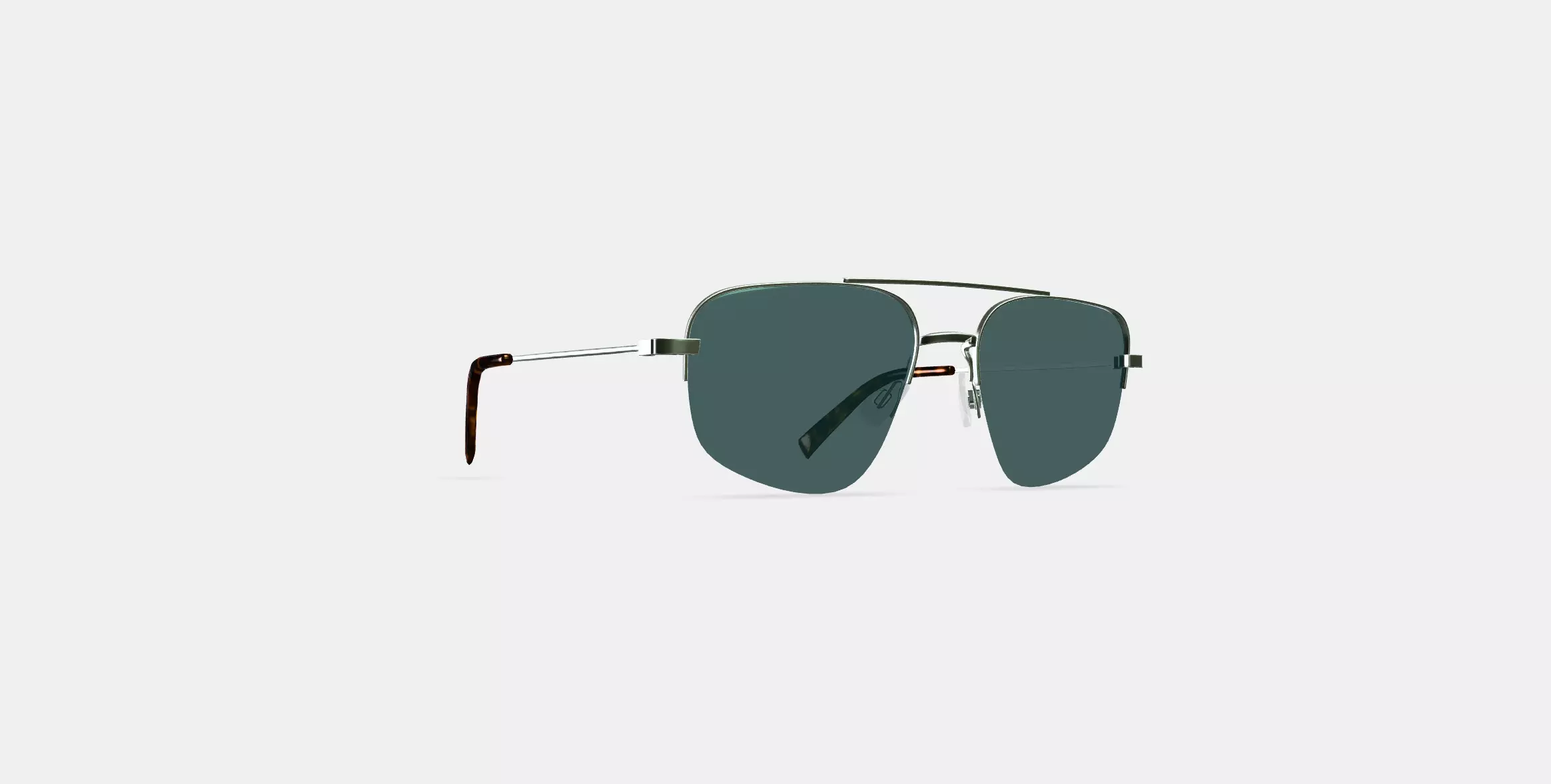 Julio Sunglasses in Polished Silver 3D model_0