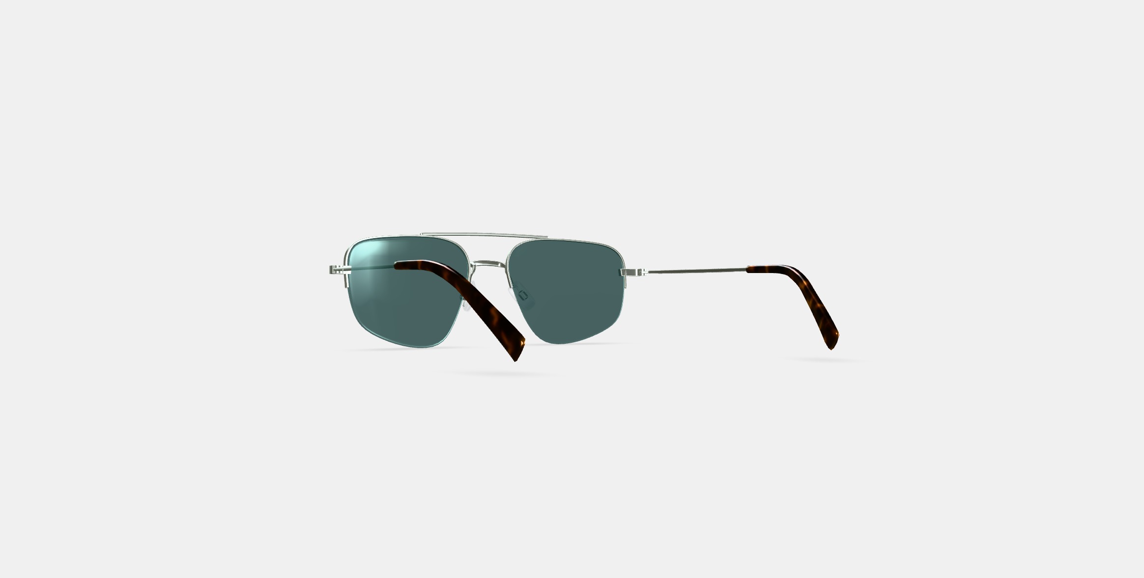 Julio Sunglasses in Polished Silver 3D model_16