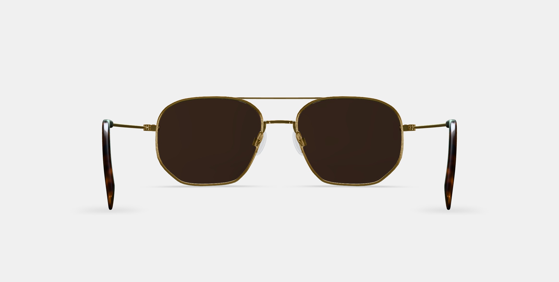 Aram Sunglasses in Polished Gold 3D model_15