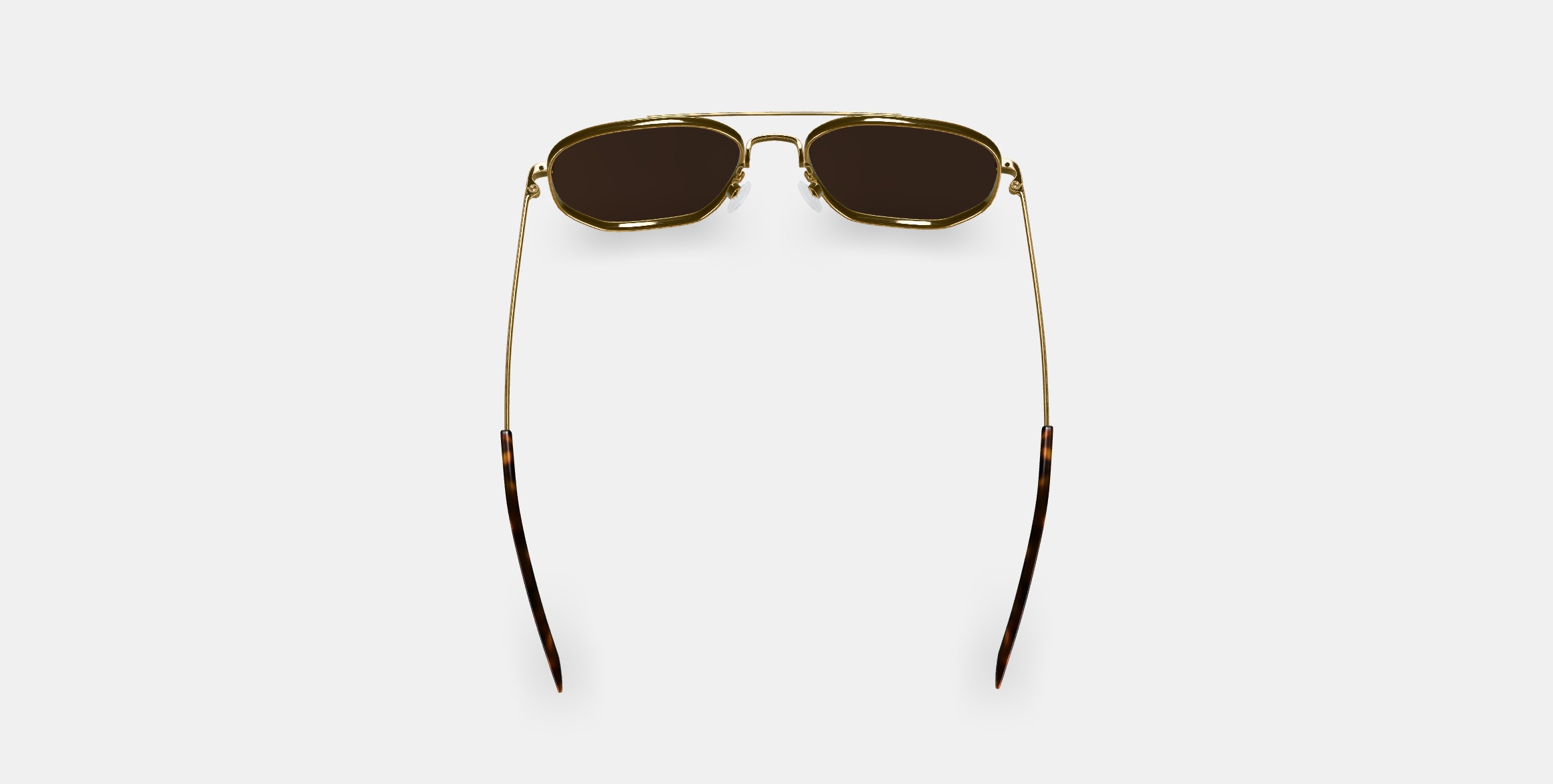 Aram Sunglasses in Polished Gold 3D model_2