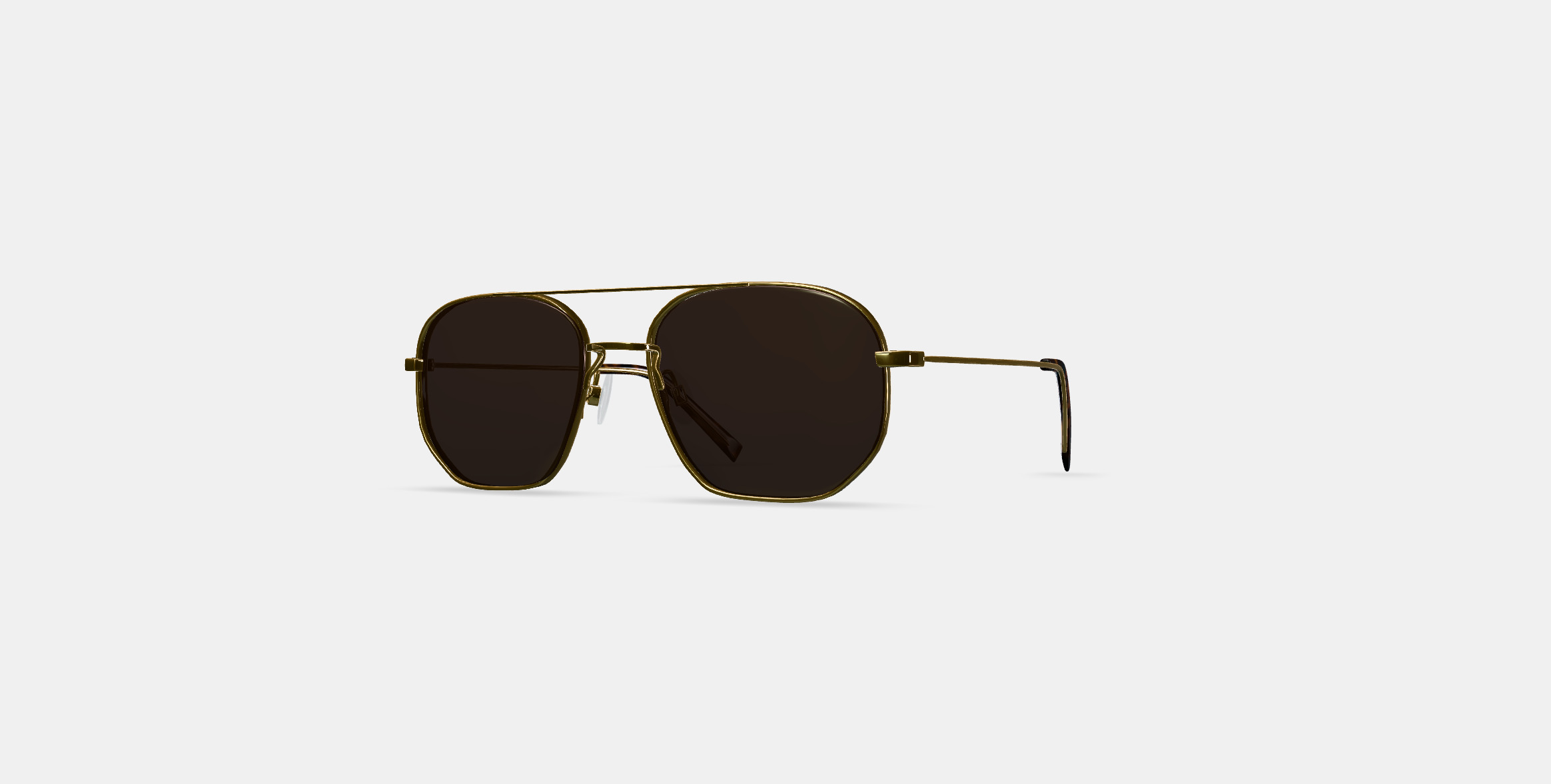 Aram Sunglasses in Polished Gold 3D model_12