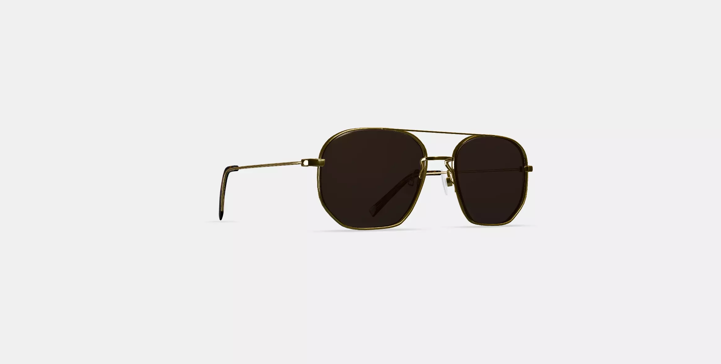Aram Sunglasses in Polished Gold 3D model_0