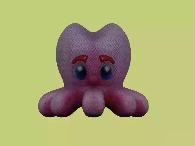 Heart  face cute knitted Octopus  3D print model