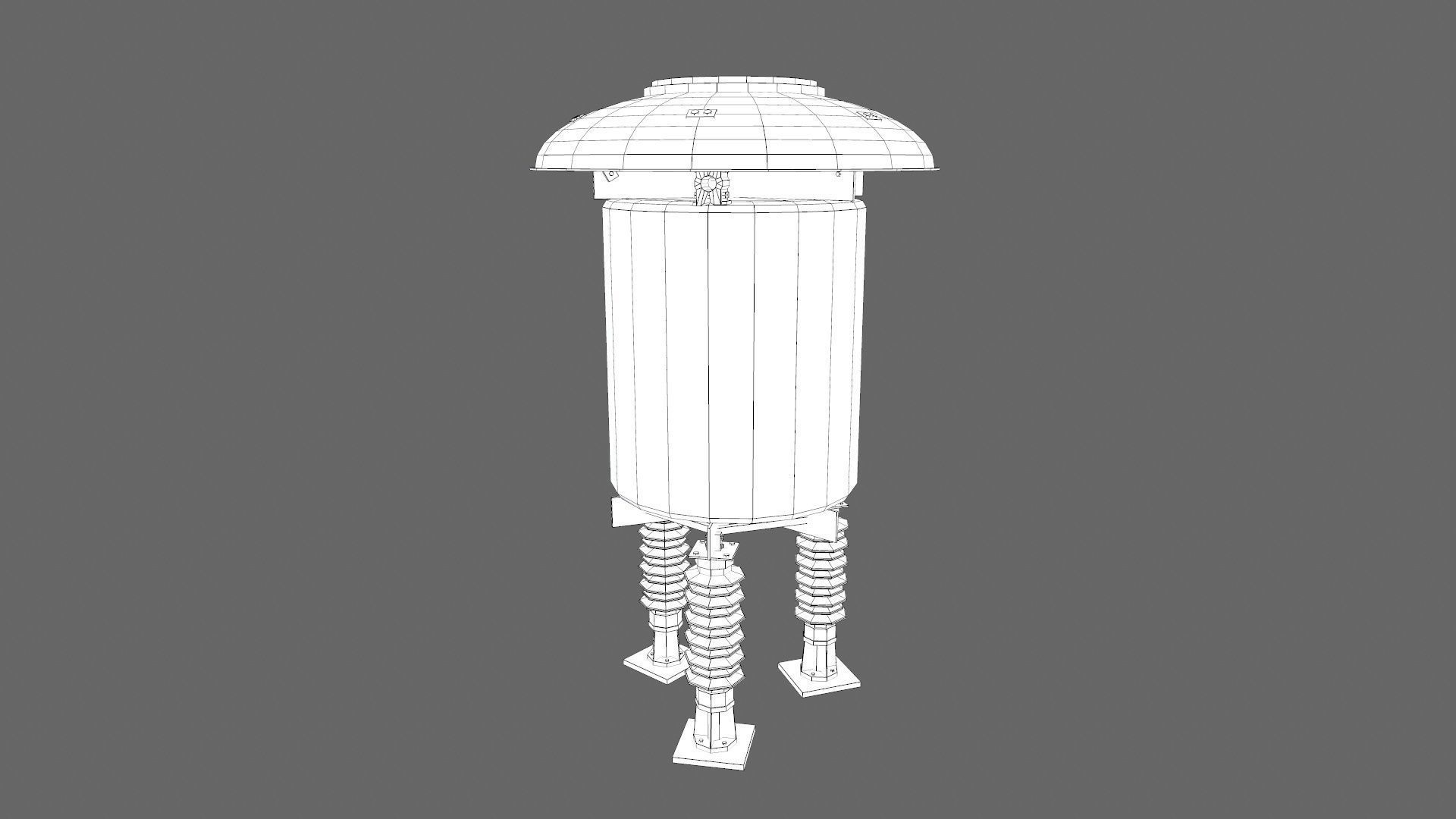 Air Core Reactor Low-poly 3D model_9