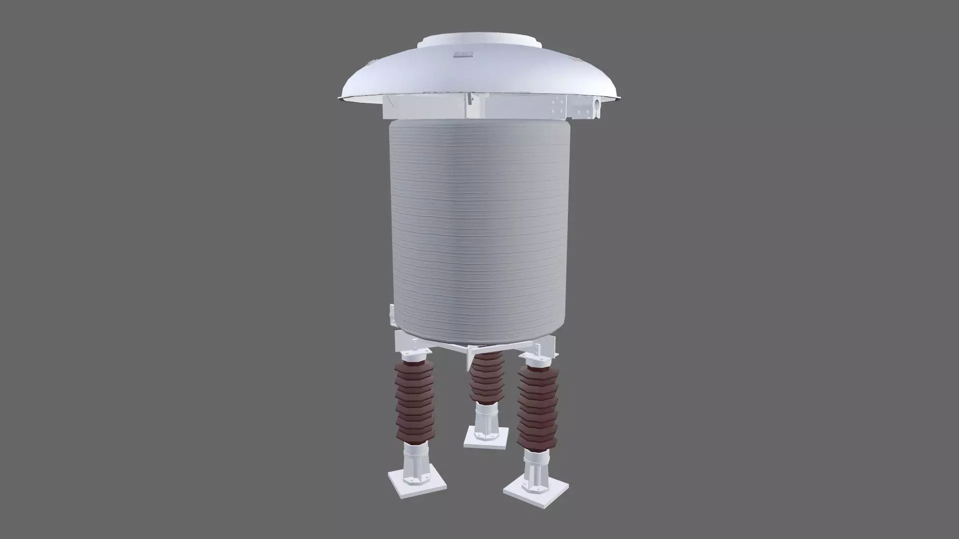 Air Core Reactor Low-poly 3D model_0