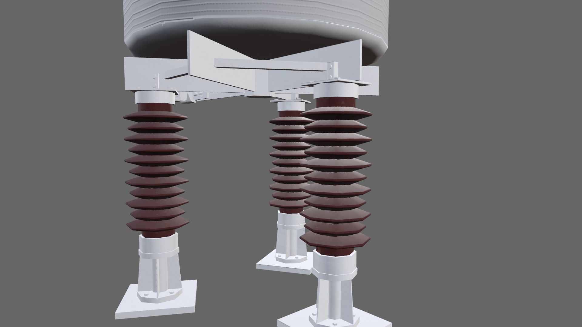 Air Core Reactor Low-poly 3D model_4