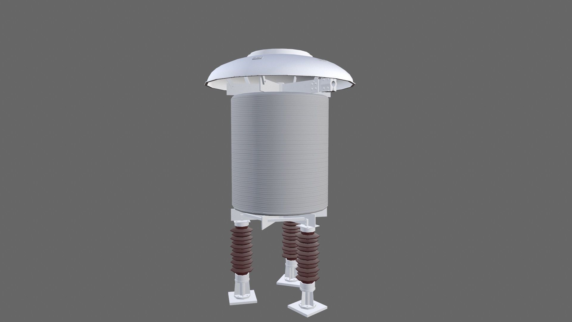 Air Core Reactor Low-poly 3D model_3