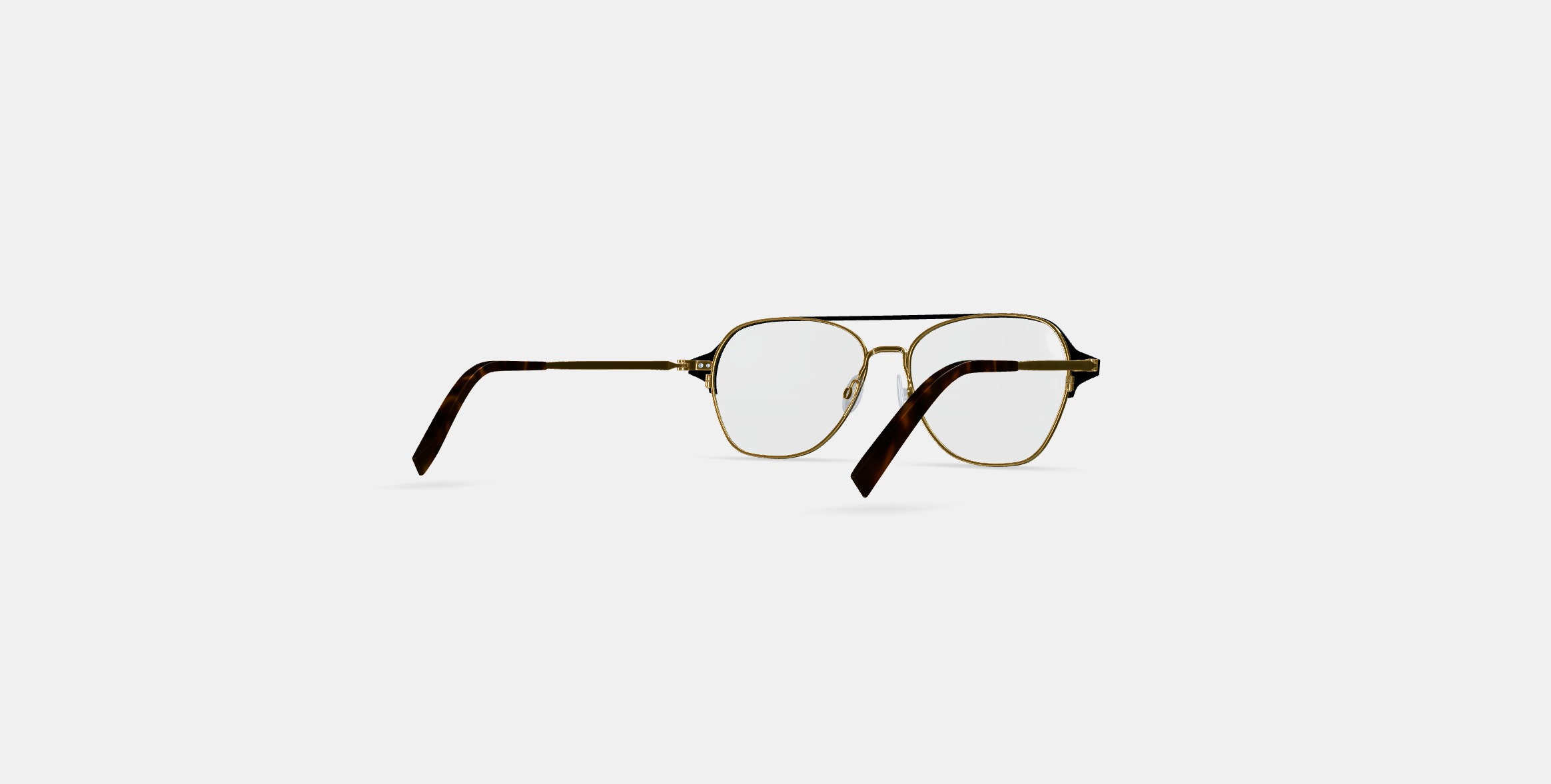 Corson Eyeglasses in Jet Black with Polished Gold 3D model_4